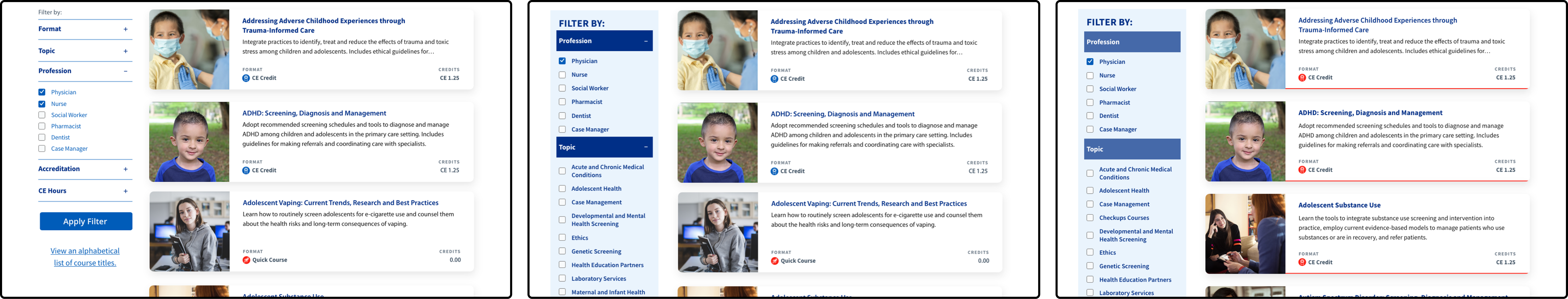 TX Health Steps Course Finder Testing phases